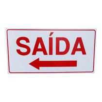 Placa de Sinalização saida seta para esquerda 15x30 cm