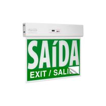 Placa de sinalização saída slim verde c/ seletor - SEGURIMAX Placa de sinalização saída slim verde c/ seletor - SEGURIMAX