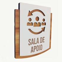 Placa De Sinalização Sala de Apoio - MDF 15x13cm