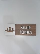 Placa de sinalização Sala de Reuniões em mdf