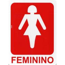 Placa de sinalizacao sanitario feminino 15x20 look