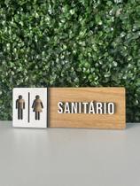 Placa de sinalização Sanitário Masculino e Feminino Unissex Banheiro em mdf Placa de sinalização Sanitário Masculino e Feminino Unissex Banheiro em mdf