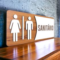 Placa De Sinalização Sanitário - MDF 30x13cm