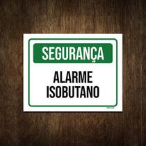 Placa De Sinalização - Segurança Alarme Isobutano 27X35