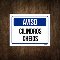 Placa De Sinalização Segurança Aviso Cilindros Cheios 18X23