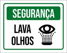 Placa De Sinalização Segurança Aviso Lava Olhos 27X35