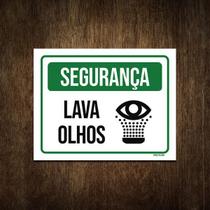 Placa De Sinalização Segurança Aviso Lava Olhos 36X46