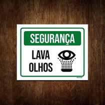 Placa De Sinalização Segurança Aviso Lava Olhos 36X46