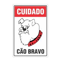 Placa De Sinalização Segurança e Organização 20X30 CUIDADO CÃO BRAVO Placa De Sinalização Segurança e Organização 20X30 CUIDADO CÃO BRAVO