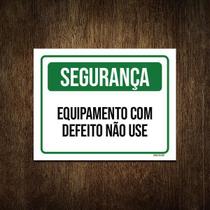 Placa De Sinalização - Segurança Equipamento Defeito 18X23