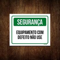 Placa De Sinalização - Segurança Equipamento Defeito 36X46