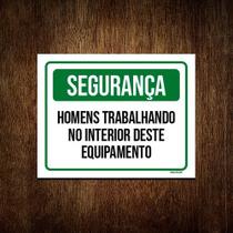 Placa De Sinalização - Segurança Homens Trabalhando 18x23