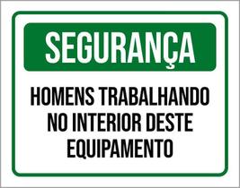 Placa De Sinalização - Segurança Homens Trabalhando 18X23