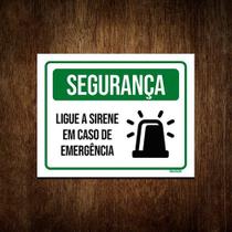 Placa De Sinalização - Segurança Ligue A Sirene 18x23