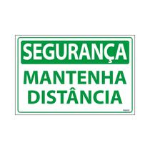 Placa De Sinalização Segurança Mantenha Distância 30x20 Ecom IA - SS22 F9e