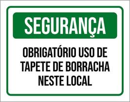 Placa De Sinalização - Segurança Obrigatório Tapete 18X23