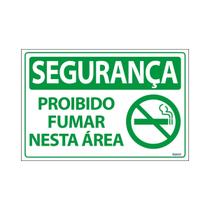 Placa De Sinalização Segurança Proibido Fumar Nesta Área 30x20 Ecom IA - SS9 F9e