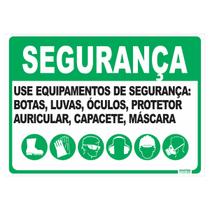 Placa de Sinalização Segurança Use Equipamentos