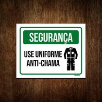 Placa De Sinalização Segurança Use Uniforme Anti-chama 18x23