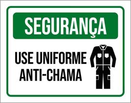 Placa De Sinalização Segurança Use Uniforme Anti-Chama 18X23