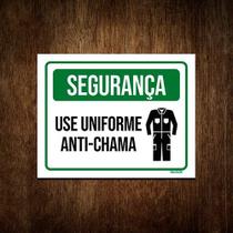 Placa De Sinalização Segurança Use Uniforme Anti-chama 36x46