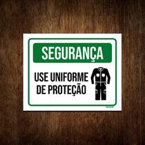 Placa De Sinalização - Segurança Use Uniforme Proteção 18x23