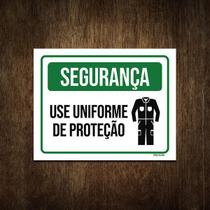 Placa De Sinalização - Segurança Use Uniforme Proteção 18X23