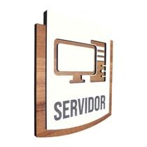 Placa De Sinalização Servidor - MDF 15x13cm