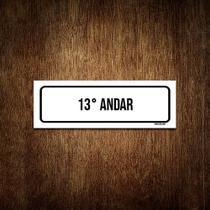 Placa De Sinalização Setor - 13 Andar (30x10)