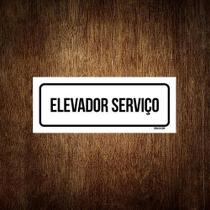 Placa De Sinalização Setor - Elevador Serviço (30X10)