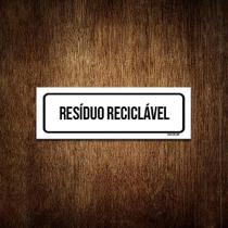Placa De Sinalização Setor - Resíduo Reciclável (23X9)