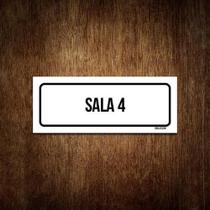 Placa De Sinalização Setor - Sala 4 (30X10)