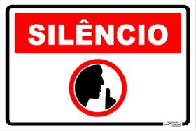 Placa De Sinalização Silêncio 30x20