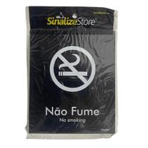 Placa de Sinalização Sinalize Black Não Fume 15X18CM