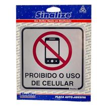 Placa de Sinalização Sinalize Proibido Uso Celular 15X15CM