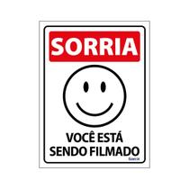 Placa De Sinalização Sorria Você Está Sendo Filmado 15x20 Ecom IA - P-26 F9e