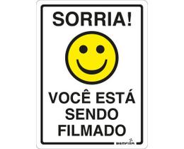 Placa de sinalização SORRIA VOCÊ ESTA SENDO FILMADO