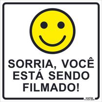 Placa de Sinalização Sorria Você Está Sendo Filmado Placa de Sinalização Sorria Você Está Sendo Filmado