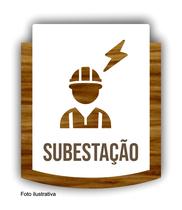 Placa De Sinalização Subestação - MDF 15x13cm