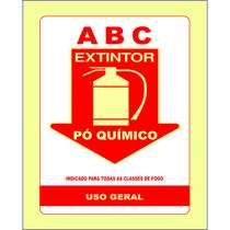 Placa de Sinalização Tamanho 10x14 Extintor ABC (Ps 1mm) - Star Color