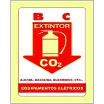 Placa de Sinalização Tamanho 10x14 Extintor BC (Ps 1mm) - Star Color