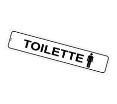 Placa de Sinalização Toalete - Toilette Masculino com Ícone de Homem - Para Porta - 5x25 cm - Autocolante em PS (Poliestireno) Placa de Sinalização Toalete - Toilette Masculino com Ícone de Homem - Para Porta - 5x25 cm - Autocolante em PS (Poliestireno)