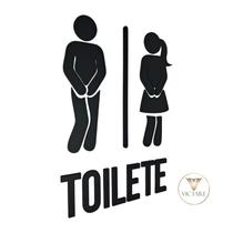 Placa de Sinalização Toilette - - MDF 24x19cm Placa de Sinalização Toilette - - MDF 24x19cm