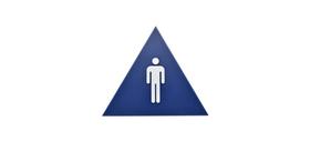 Placa de Sinalização Triângulo Azul para Banheiro Masculino Hillman 30x25 cm Placa de Sinalização Triângulo Azul para Banheiro Masculino Hillman 30x25 cm