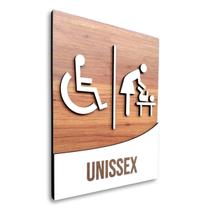 Placa De Sinalização Unissex PNE - MDF 18x14cm