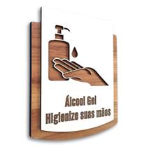 Placa De Sinalização Uso de Gel - MDF 15x13cm