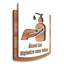 Placa De Sinalização Uso de Gel - MDF 15x13cm