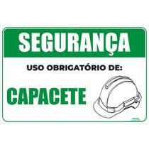 Placa de Sinalização Uso Obrigatório Capacete