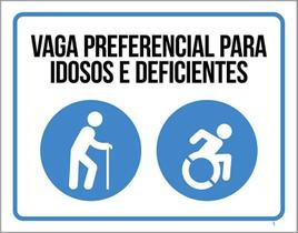 Placa De Sinalização - Vaga Preferencial Idosos 27X35