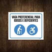 Placa De Sinalização - Vaga Preferencial Idosos 36X46